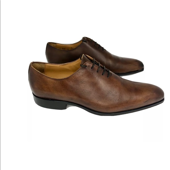 Jose Real Blake Italy Basoto Slavato Cuoio Calf Skin Leather Oxfords  SZ 41/11 - Picture 4 of 10